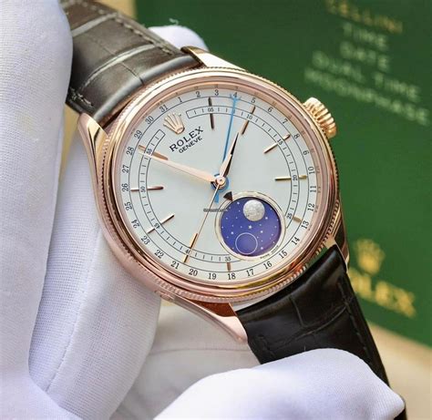 rolex cellini moonphase silver|Rolex moonphase for sale.